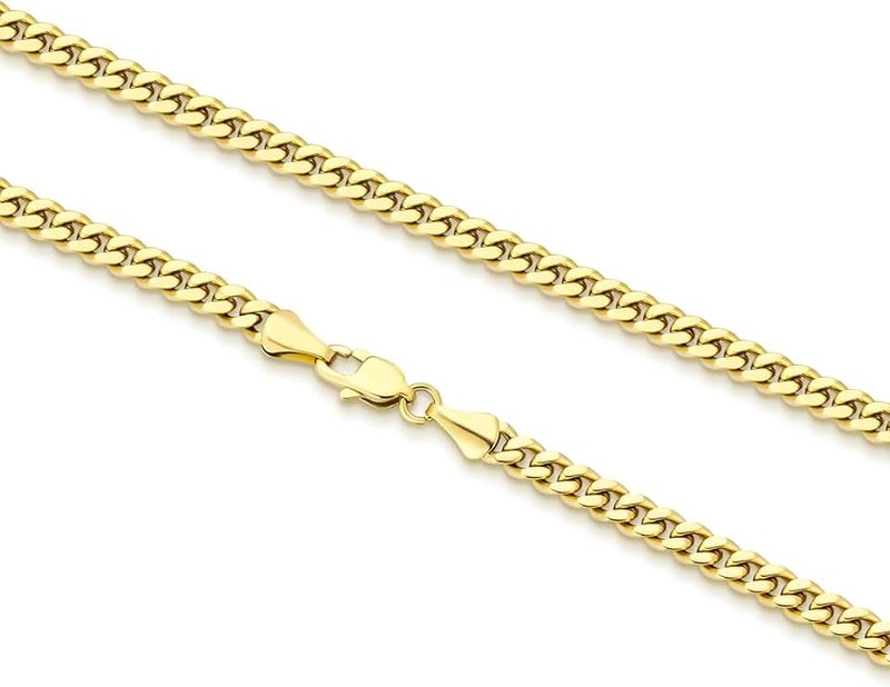 KRKCLIFE 2-5MM Chain Necklace for Men Women 18", 14K White Gold Plated/Stainless Steel Cuban Link Curb Chain Necklaces, Cool Style Anti-Allergies, Durable No Fading