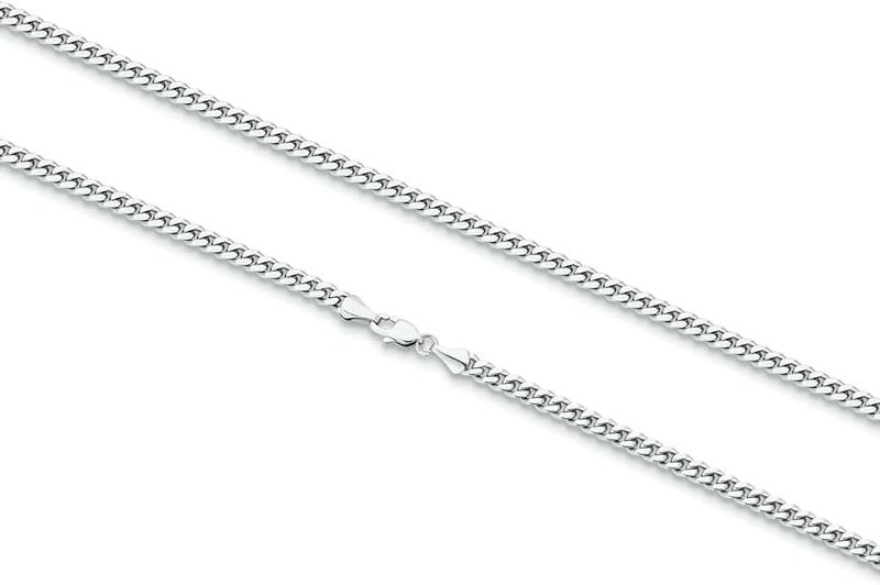 KRKCLIFE 2-5MM Chain Necklace for Men Women 18", 14K White Gold Plated/Stainless Steel Cuban Link Curb Chain Necklaces, Cool Style Anti-Allergies, Durable No Fading