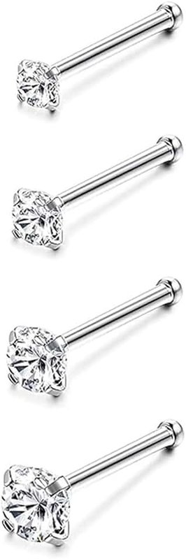 SEEDRILL G23 Titanium 18g Nose Rings Hoop and 20g Nose Studs for Women Men,Hypoallergenic Hinged Clicker Segment Piercing Jewelry for Helix Cartilage Tragus L Shape/Straight/Screw Nose Studs Silver