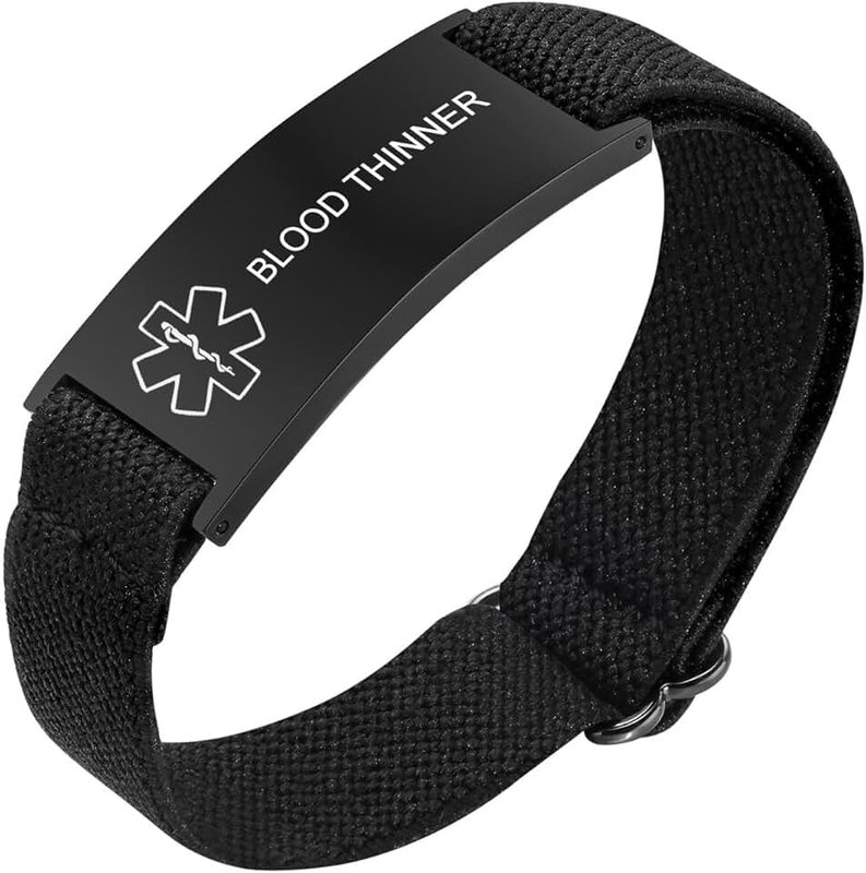 VNOX Medical Alert Bracelets for Men & Women Kids with Free Engraving Adjustable Stainless Steel Mesh Emergency Medical ID Bracelets Wristband