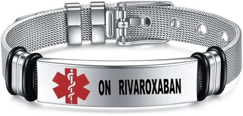 Medical ID Me Medical Alert Identification Bracelets, Silver Stainless Steel, Adjustable Diabetes Epilepsy Blood Thinner