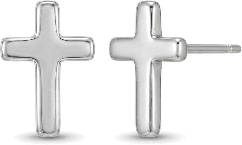 MUMREUES Gold Earrings for Women 14K Gold Cross Stud Earring Dainty Minimalist Simple Small Earrings Jewelry Gift for Her Global Recycled Standard