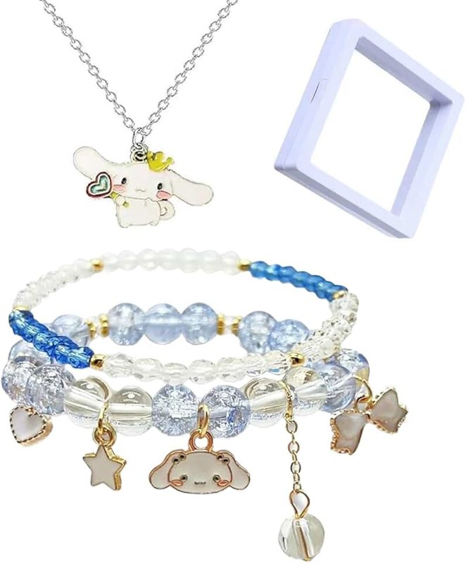 Cinnamoroll,Sanrio Cinnamoroll,Cinnamoroll Jewellery,Kawaii Bracelets Crystal Beads,CrystalBracelet for Women