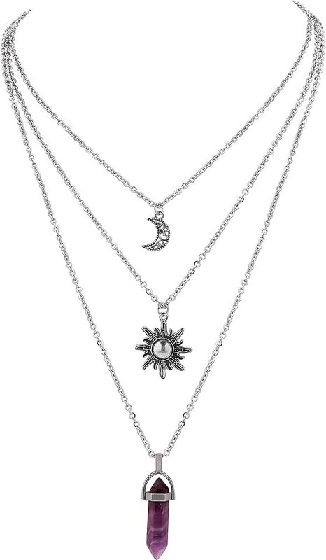 Hanary Hippie Gothic Layered Punk Necklace, Goth Grunge Jewelry for Women