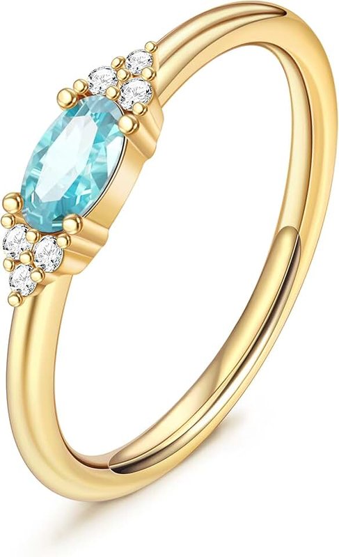 FUNEIA Gold Birthstone Rings for Women Non Tarnish Trendy Stackable Gold Rings that Don't Tarnish Dainty Emerald Green Gemstone Cubic Zirconia Wedding Engagement Ring for her Birthday Gifts Jewelry