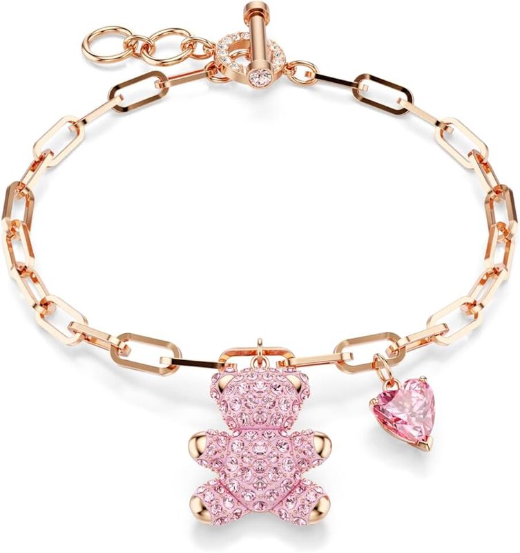 Swarovski Teddy bracelet Bear, Pink, Rose gold-tone plated, meduim, Rose Gold Crystal, swarovski