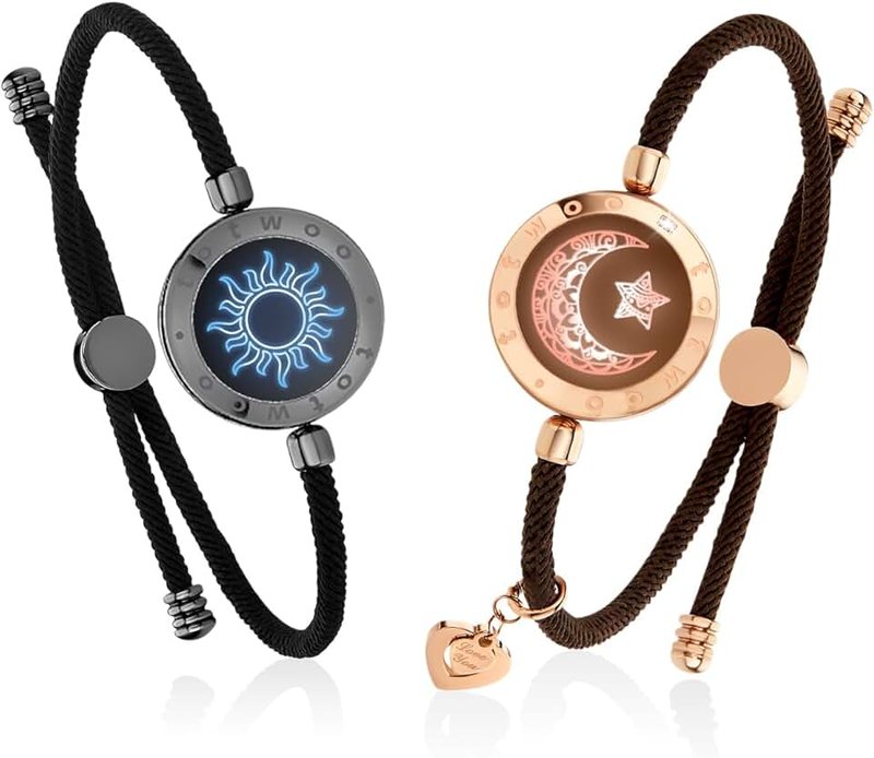 TOTWOO TOTWOO Pärchen Armband Paar Geschenke Partnerarmbänder mit Berührung Fernbeziehungsgeschenk für Lange Distanzen Liebes Vibration & Aufleuchten Bluetooth Pairing Schmuck