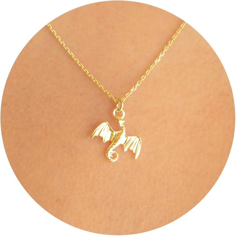 LLWOM Gold Necklace for Women-14K Gold/Silver Plated Snake Necklace Dragon Necklace Horse Necklace Elephant Necklace for Women Dainty Simple Jewelry for Women Gift