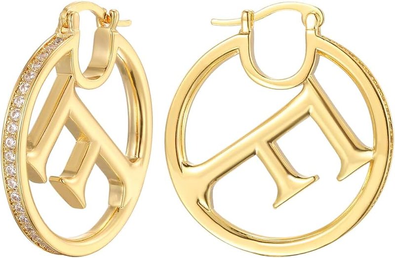 DANASS 18K Gold Luxury Letter Earrings for Women and Girls | Valentines Day, Birthday Gifts, Elegant Accessories for Any Occasion