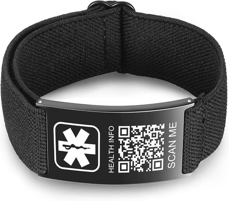 Theluckytag Medical Alert Bracelets with QR Code for Men & Women Formis Business Attire - Titanium Steel Wristband Fits Wrists Up To 8 inches - More Space Custom Emergency Medical ID Information