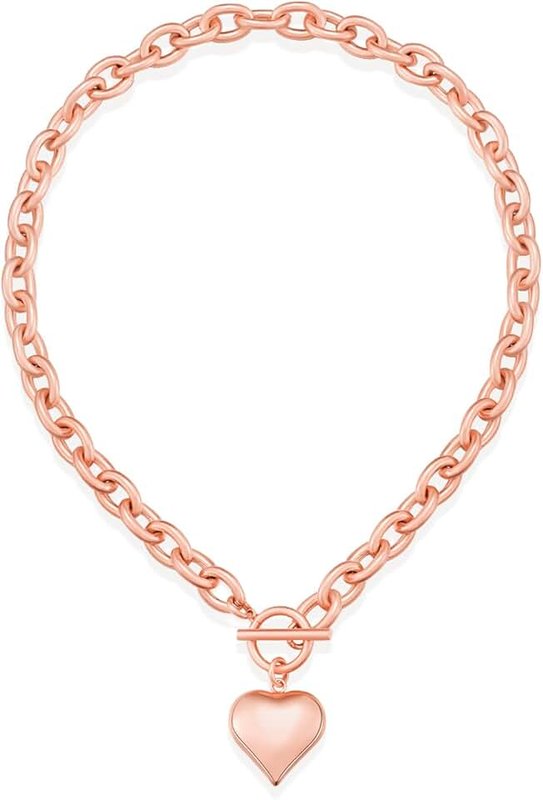 FAUTHENTICUTE FAUTHENTICUTE Chunky Gold Pendant Necklaces For Women Gold Chain links With Sun Heart Lion Conch Shell Charms Summer Necklaces Beach Jewelry Gift