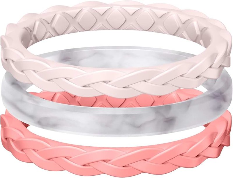 Egnaro Inner Arc Ergonomic Breathable Design, Silicone Wedding Ring for Women, Women's Silicone Wedding Band