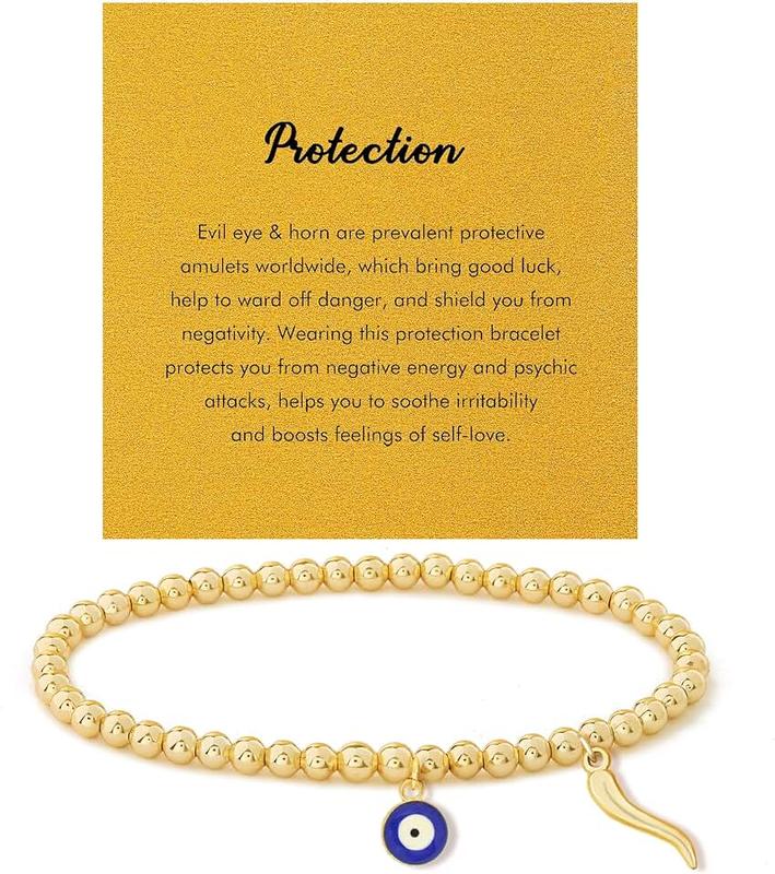 RZKING Gold Bracelets for Women, Evil Eye Butterfly Dragonfly Elephant Charm Bracelets for Women, Friendship Bracelets, Birthday, Retirement, Inspirational Gifts for Women