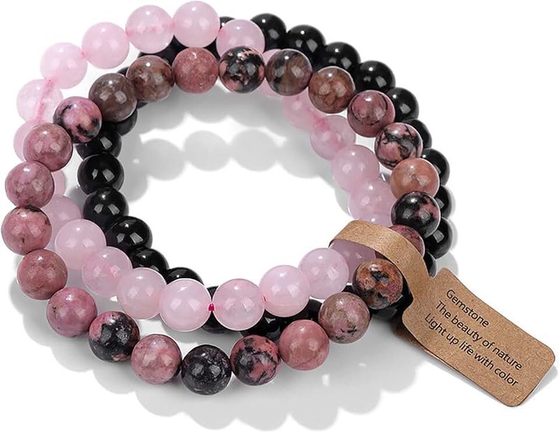 ZAULER 3 PCS Healing Crystal Bracelets for Women 8mm Natural Stone Beaded Stretch Bracelet Jewelry Gifts