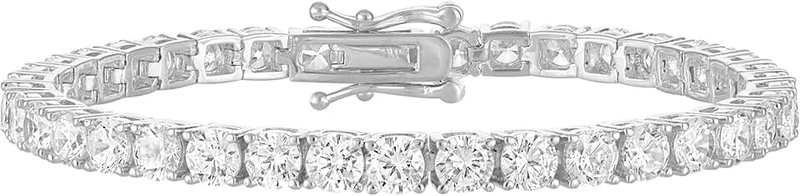 KISPER Tennis Bracelet for Women - 24K White Gold or Gold Plated Round Cut AAAAA CZ, 3mm/4mm Width, Elegant Jewelry Gift, 6.5/7/7.5 Inch