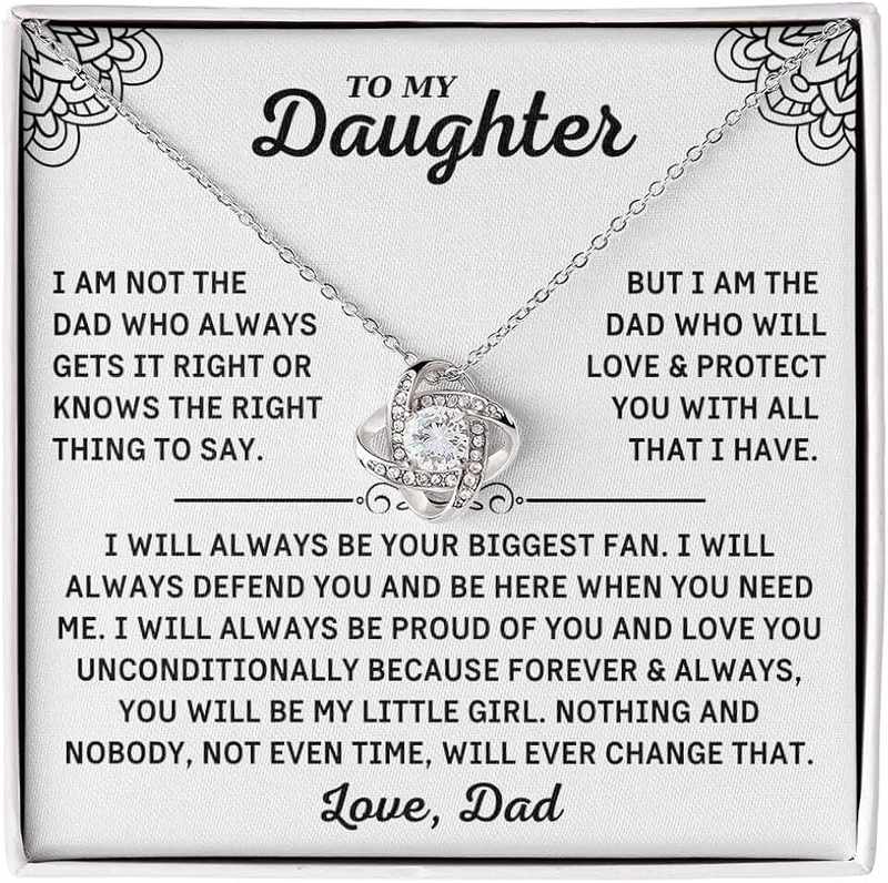 LEONADORA To My Daughter Necklace, Personalized Daughter Necklaces from Mom and Dad, Daughter Gifts from Mother or Father, Beautiful Necklaces for Women, Birthday Gift Idea for Women