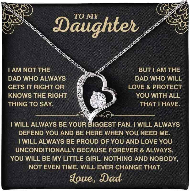 LEONADORA To My Daughter Necklace, Personalized Daughter Necklaces from Mom and Dad, Daughter Gifts from Mother or Father, Beautiful Necklaces for Women, Birthday Gift Idea for Women