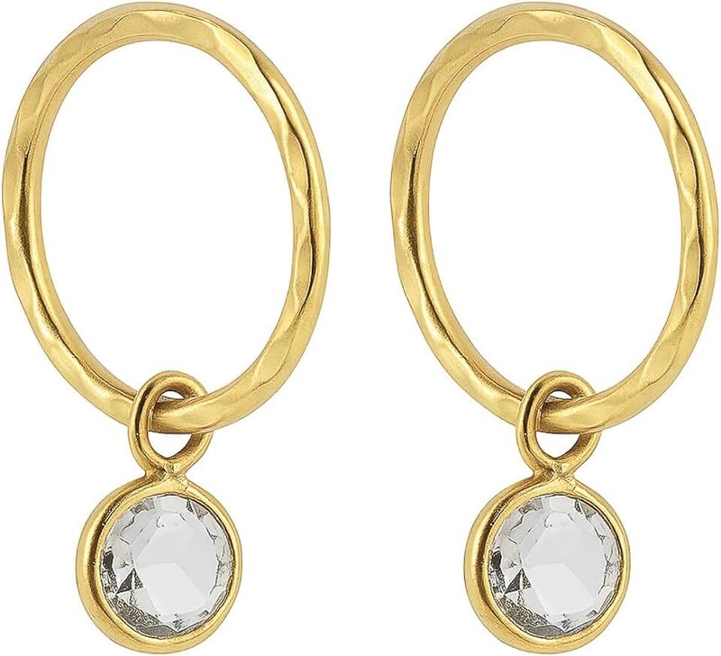 Serenity Sleepers 24K Gold Plated 925 Solid Sterling Silver Faceted Sleeper Hoop Earrings For Women | Gold Plated Dainty Round Zirconia Drop Dangle Charm Earring - Mini CZ Hoops