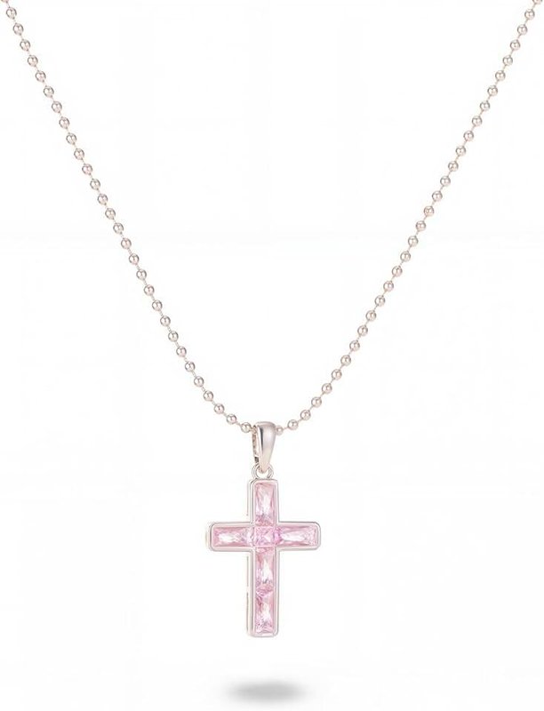 Milan Chiva Diamond Cross Pendant Necklace for Women, 14k Gold Simple Trendy Fashion Jewelry