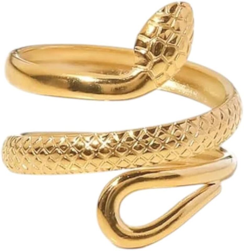 Positiva Jewelry Schlangenring aus Edelstahl für Damen | Symbol für Erneuerung & Kraft | Wasserfest und Größenverstellbar | Kein Abfärben und Anlaufen | Inklusive eleganter Ringbox
