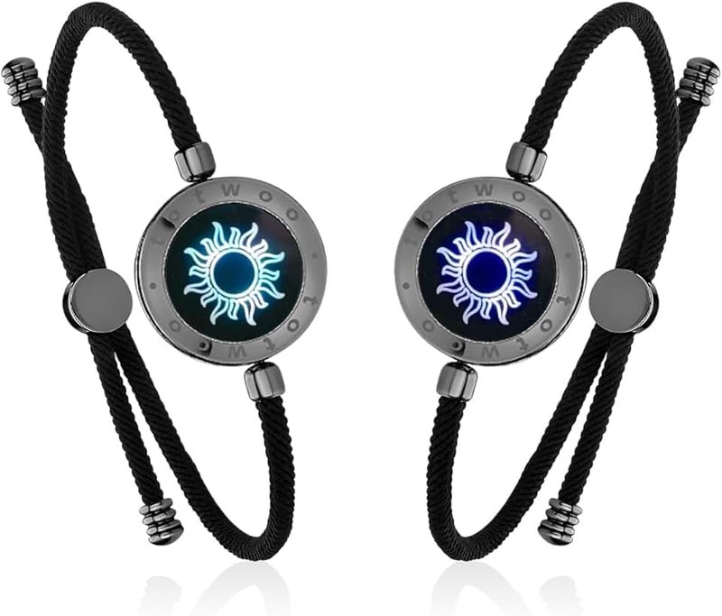 TOTWOO Smart Partner Bracelets for Long Distance Relationships with 1 to 1 Bluetooth Pairing via App - Ideal Valentine's Day Gift with Lights & Vibration to the Touch Made of 316L Stainless Steel