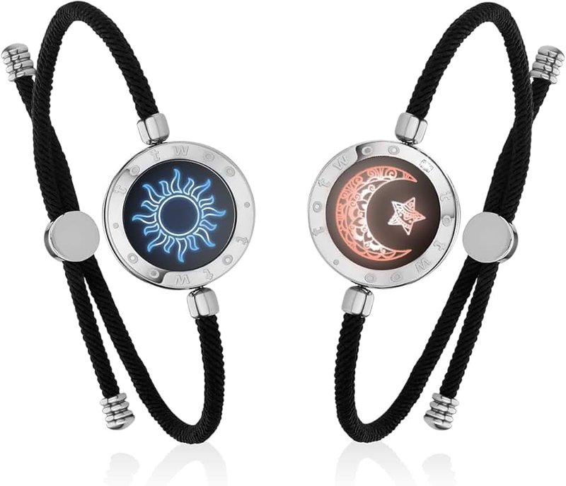 TOTWOO TOTWOO Long Distance Touch Bracelets for Couples, Vibration & Light up for Love Couples Bracelets | Long Distance Relationship Gifts for Girlfriend Bluetooth Pairing Jewelry