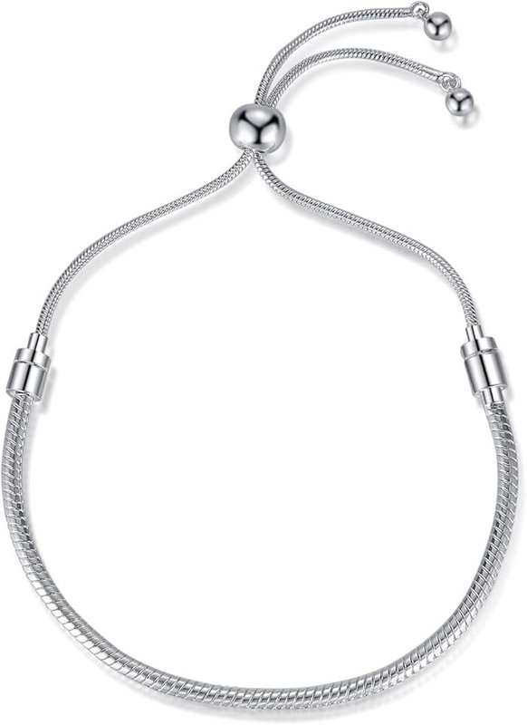 ARICHDUDE Charms Bracelet for Women Men 3mm Snake Chain Bracelet Birthday Christmas DIY Jewelry Gift Adjustable Size(rose gold)