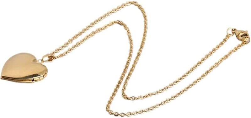 Generic Stainless Steel Heart Shaped Locket Style Statement Party Wedding Promise Anniversary Pendant Necklace