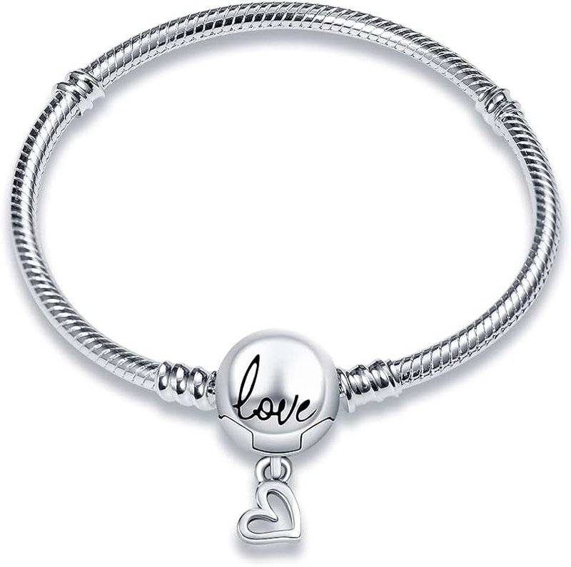 XWN 925 Silver Bracelet for Women, Pandora Moments Series Snake Chain Bracelet, Compatible with Pandora Charms, an Ideal Jewelry Gift for Women.SL4