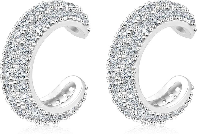 ALEXCRAFT Chunky Ear Cuff Gold Silver Set Non-Piercing Fake Helix Cartilage Ear Cuff Without Ear Hole Wrap Earring Fake Earrings Ear Cuffs Ear Cuff for Women Girlfriend Mum