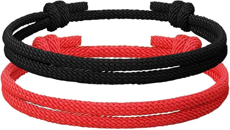 Lyvixora Adjustable Rope Matching Promise Bracelets for Couples, Soulmate, Husband, Wife, Perfect Valentine Gifts, Anniversary & Birthday Love Jewelry for Boyfriend and Girlfriend