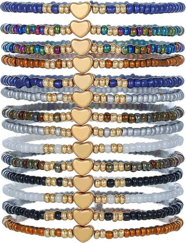 AYWFCBF Friendship Bracelets for Women Stackable,Colorful Heishi Clay Beaded Best Friend Bracelet Set for Women,Summer Beach Jewelry Gifts Party Favors