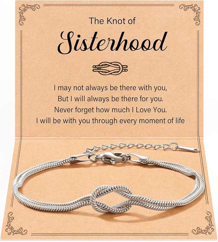 Tarsus Love Knot Sister Bracelet, Sisters Birthday Christmas Jewelry Sisters Gifts for Sister