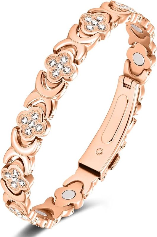 Jeracol Women's Copper Bracelet with Magnets - Adjustable Magnetic Bracelet Women's Made of 99.9% Pure Copper, Gift Box