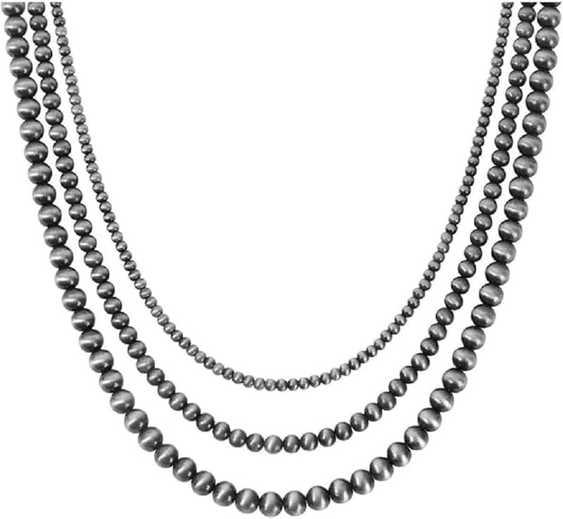 Generic Women's imitation pearl necklace Bohemian retro brushed shiny black neck