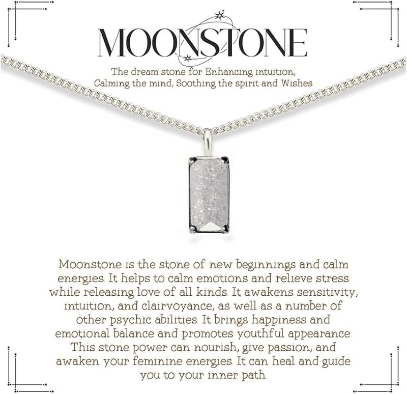 Zewar Moonstone Necklace for Women, 925 Sterling Silver New Beginnings Pendant, Meaningful Gift for Her, Friend, Daughter, Birthday or Graduation, Mothers Day Gifts, Gifts For Moms