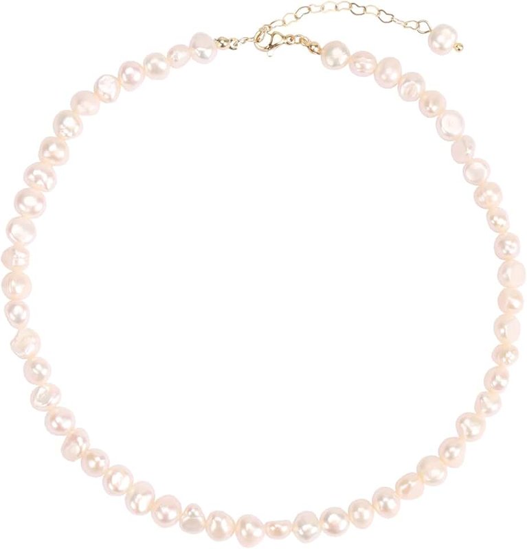 BaubleStar Natural Freshwater Baroque Pearl Necklace Cultured Pearls Beaded Choker for Women