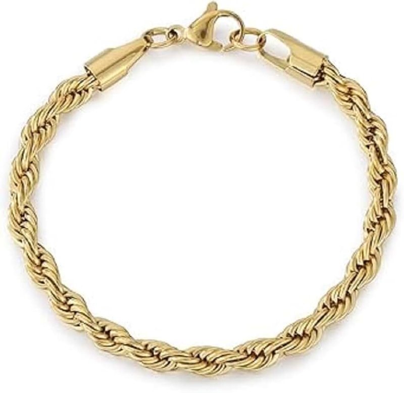 Generic Twisted rope bracelet Simple stainless steel Twists chain for men and women