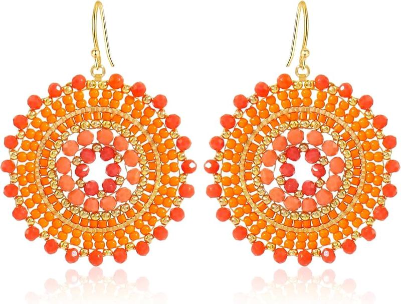 Elegance 11 designs Beaded Earrings For Women Summer Beaded Crystals Glass Bead Dangle Drop Bohemia Beach Statement Earrings