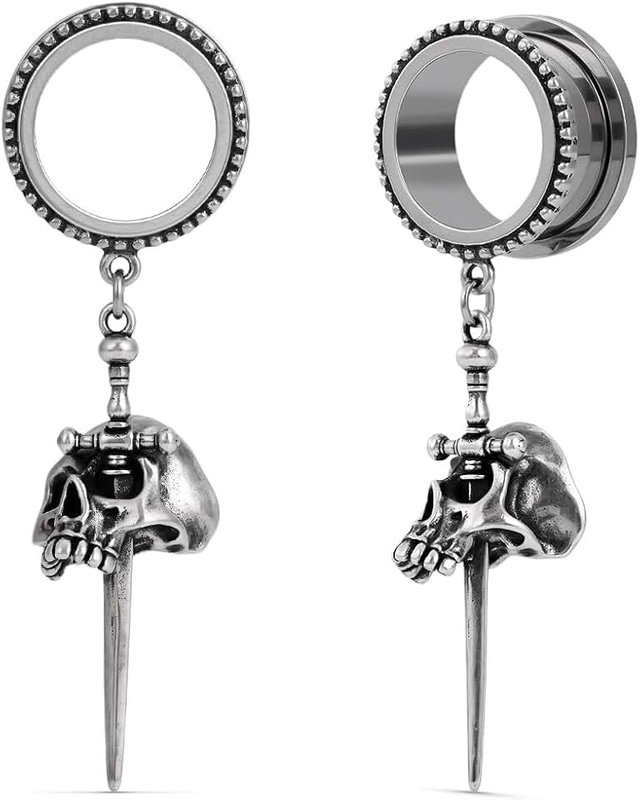 COOEAR Gauges for Earrings, Dangle Plugs and Tunnels, Screw Back Piercing Expander.