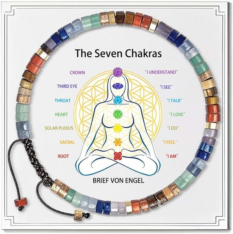 Brief von Engel Chakra Bracelets for Women, Healing Crystals Stones Bracelet, 7 Chakras Spiritual Crystal Bracelet Bangle, Yoga Meditation Relax for Womens Anxiety, Stress Relief Gifts For Women
