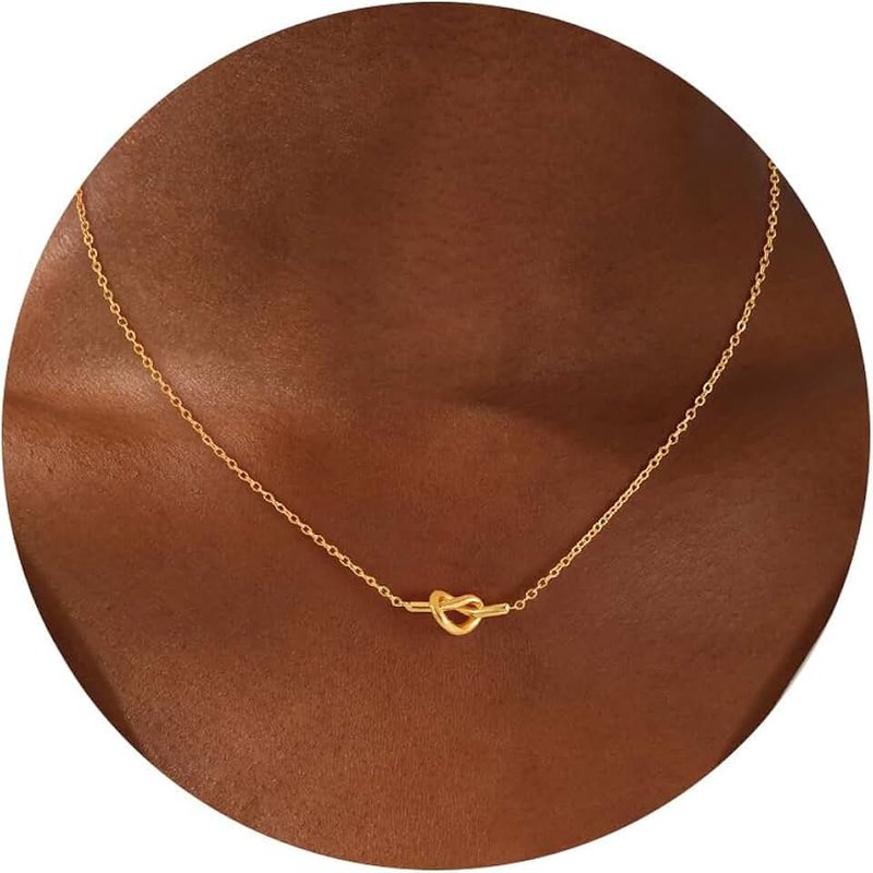 Maxcate Gold Necklace for Women - 18K Really Gold Filled Sun Knot Heart Infinity Pendant Necklace Dainty Pendant Choker Necklaces Birthday Gifts Waterproof Good Jewelry for Women