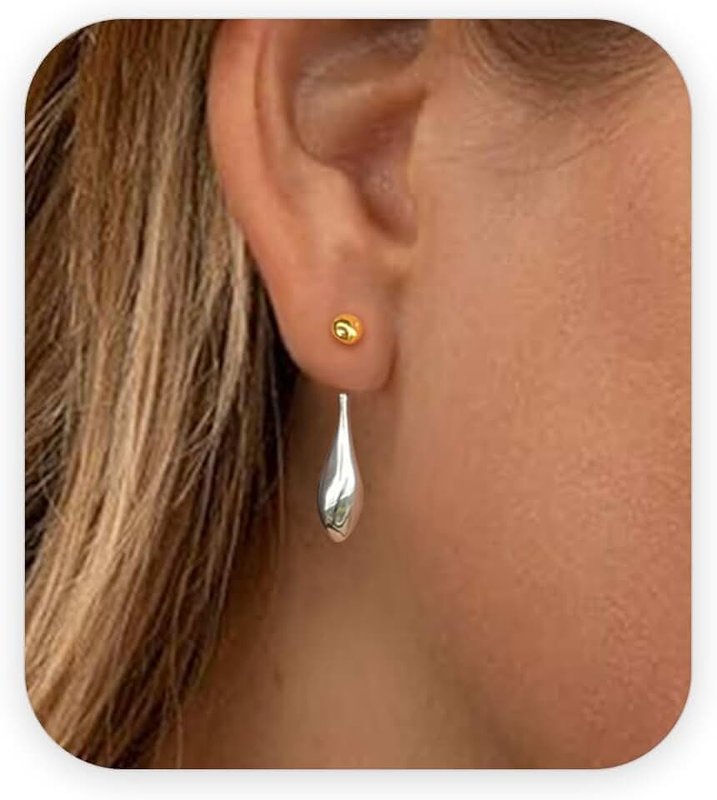 Grozilym 925 Sterling Silver Post Teardrop Dangle Earrings for Women Trendy, Hypoallergenic Nickel Free Cute Dainty Unique Drop Earrings for Sensitive Ears Women