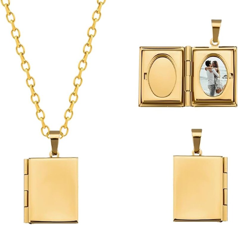 YangQian Picture Pendant Necklace for Women Christmas Birthday Engagement Wedding Anniversary Romantic Gifts for Girlfriend Wife Fiance