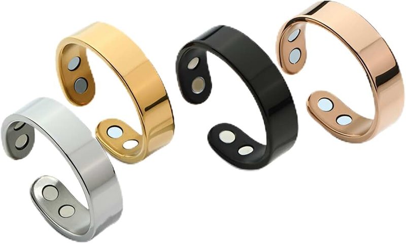 EOAMGO Calmi Ring, Magnetic Anxiety Thumb Rings for Women and Men, Calmara Rings, 4 Pieces Stainless Steel Finger Ring
