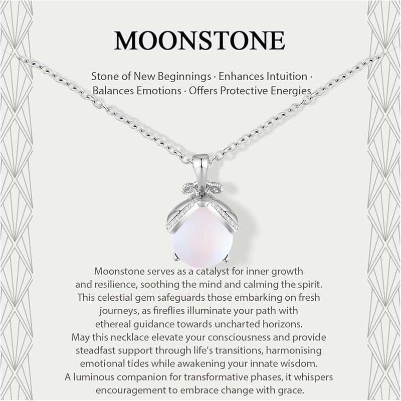Lueaurra Gift for Woman Firefly Moonstone Necklace Original Idea Gift Teenage Girl Birthday Gift Woman Friendship Necklace for Daughter Mum Sister Best Friend 1
