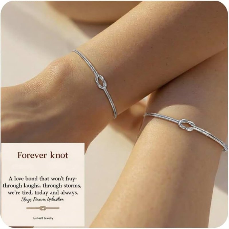 Yunhazit Matching Couple Bracelets – Infinity Promise Love Knot BFF Bracelets for Women & Men, Hypoallergenic Non-Tarnish Friendship Jewelry, Bestie Gifts, Forever Relationship Jewelry for Her/Him