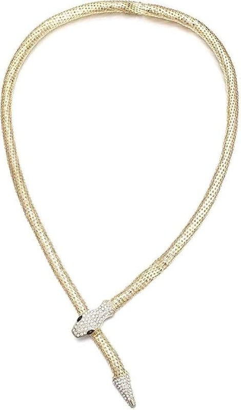 Generic Flexible Bendable Snake Necklace, Adjustable Snake Collar Choker Necklace, Snake Waist Chain for Women (Gold, 1Pc)