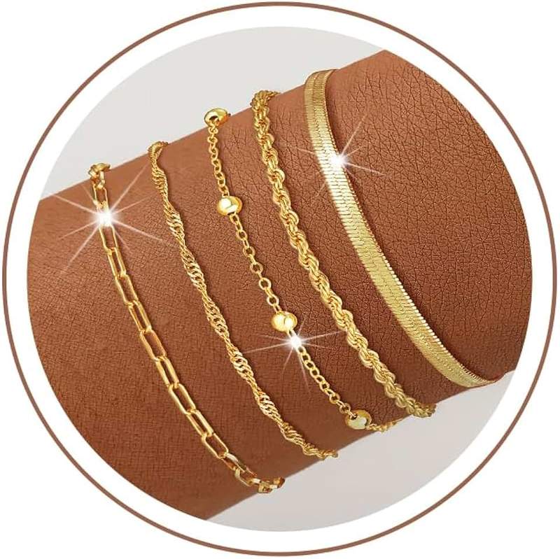 Fezodo Gold Hand Chain Bracelets for Women, 14K Gold Plated Dainty Ring Bracelet Hand Chain Trendy Finger Ring Bracelet Hand Chains Jewelry Gifts for Women