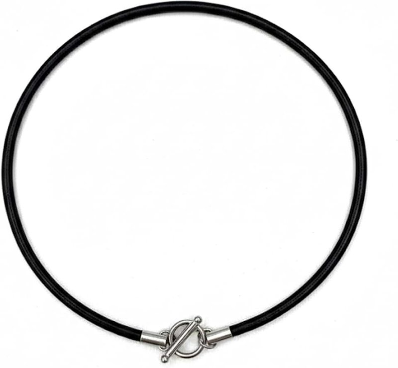 Leporem Leather Cord Necklace, 4mm Cowhide with Stainless Steel Toggle Bar Closure, Minimal Unisex Necklace for Charms & Pendants